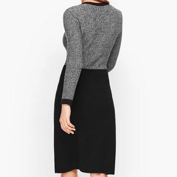 Talbots Colorblock A-Line Knit Dress Long Sleeve S - Picture 3 of 9